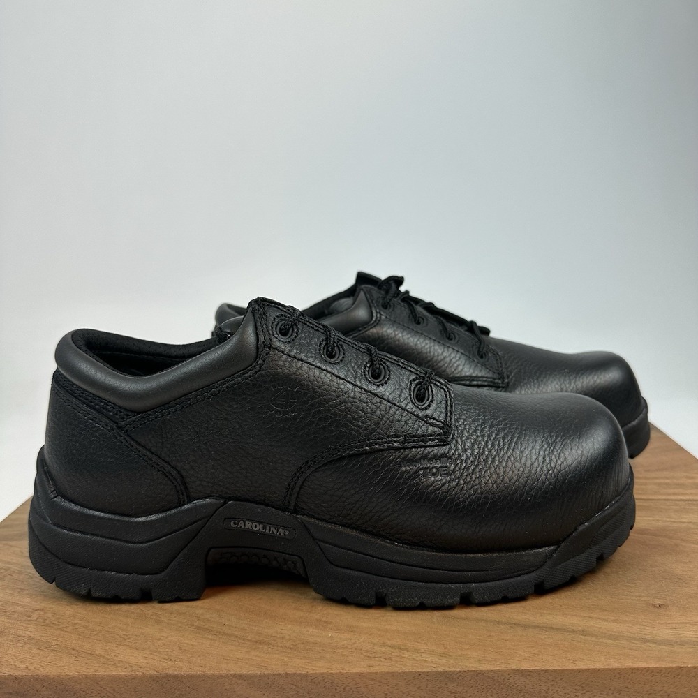 New Womens Carolina CA9537 Black Leather Oxford Composite Toe Shoes Sz 10 M